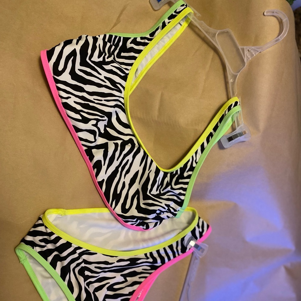 2 Piece Funky Zebra Print Bikini